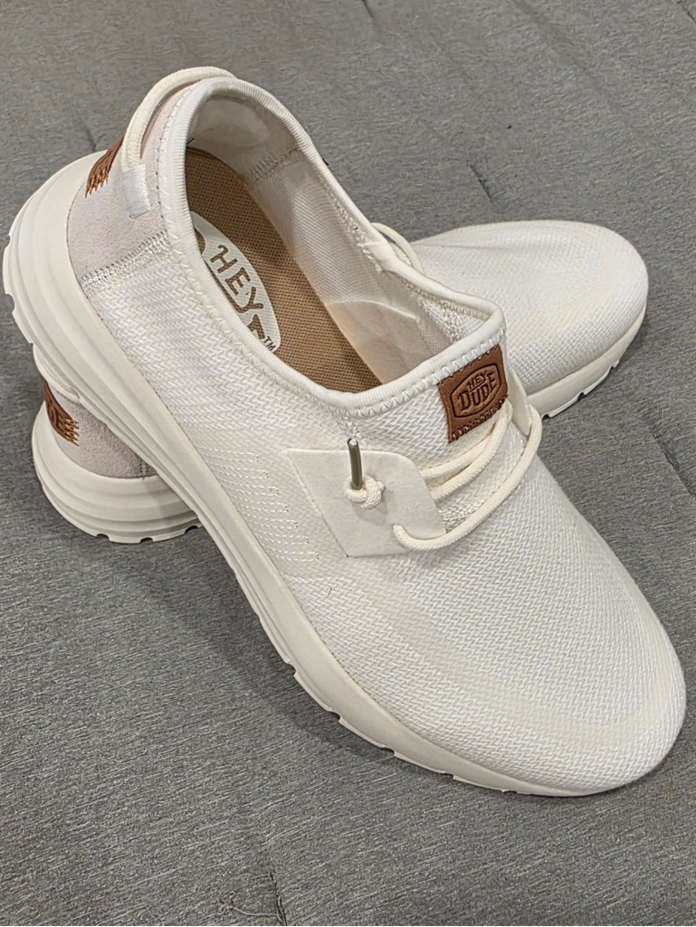 Hey Dude Men’s White Slip On Sirocco Sneakers Size 10 NWOB